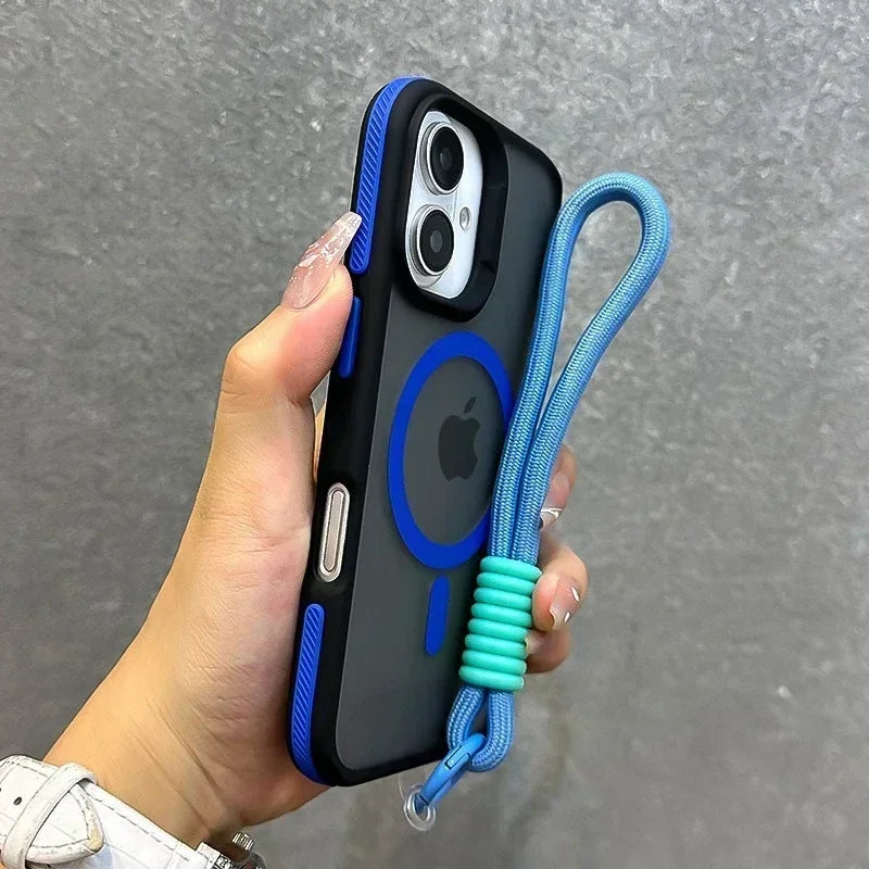 Luxury MagSafe Matte Case with Lanyard