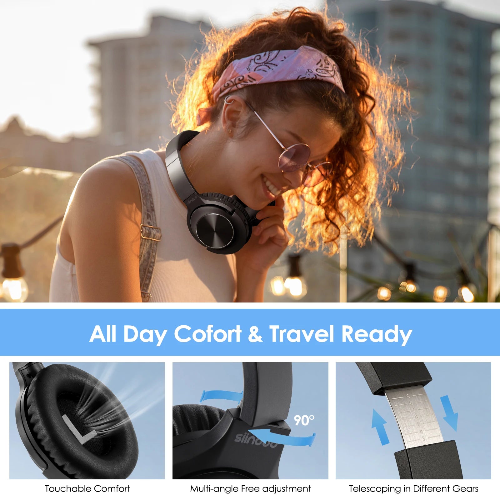 Siindoo ANC Kabellose Bluetooth-Kopfhörer