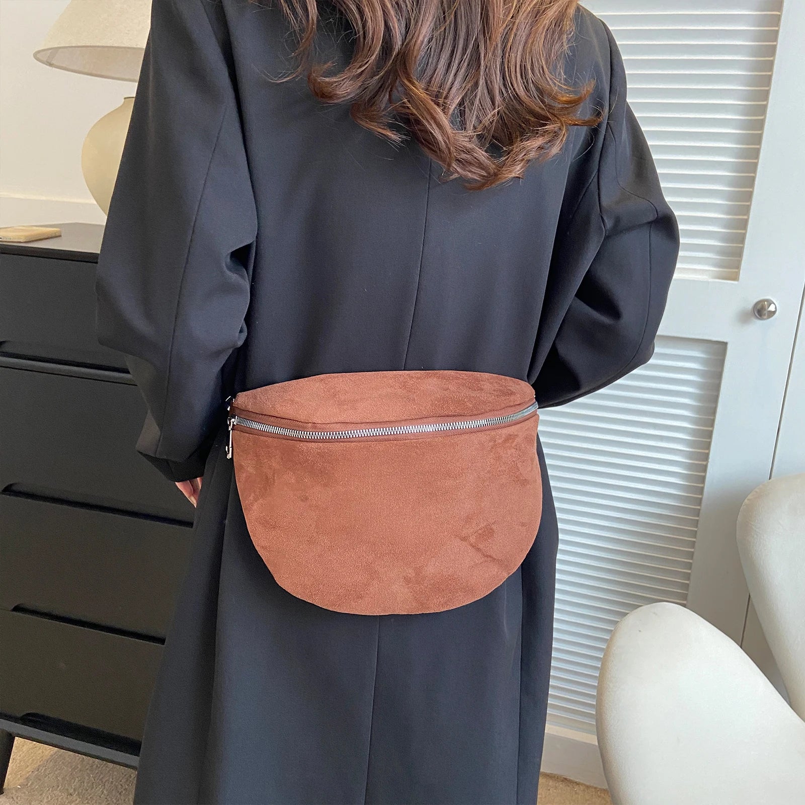 Women's Solid Sling Chest Crossbody Bag