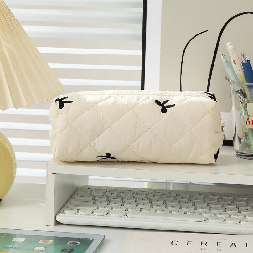 Bow Ribbon Large Pencil Case for Girls