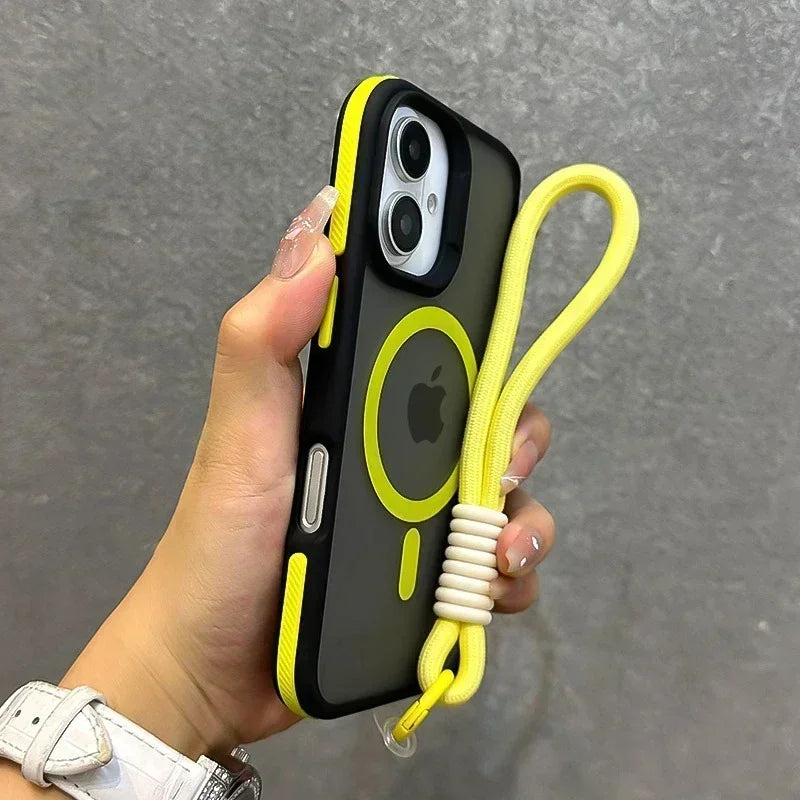Luxury MagSafe Matte Case with Lanyard