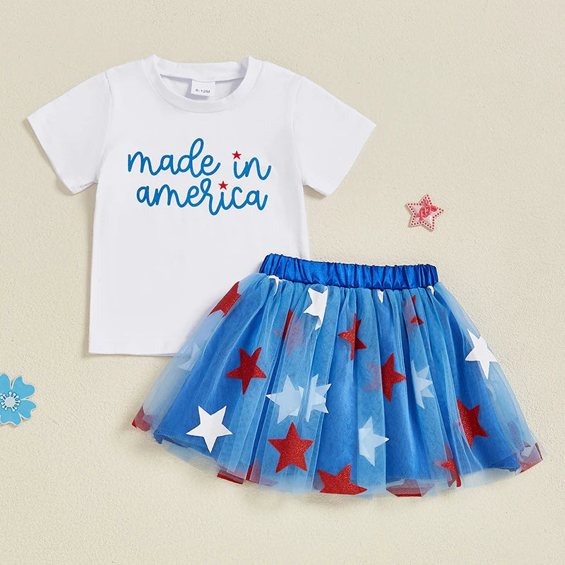 Toddler Girl 4th of July Outfit Set