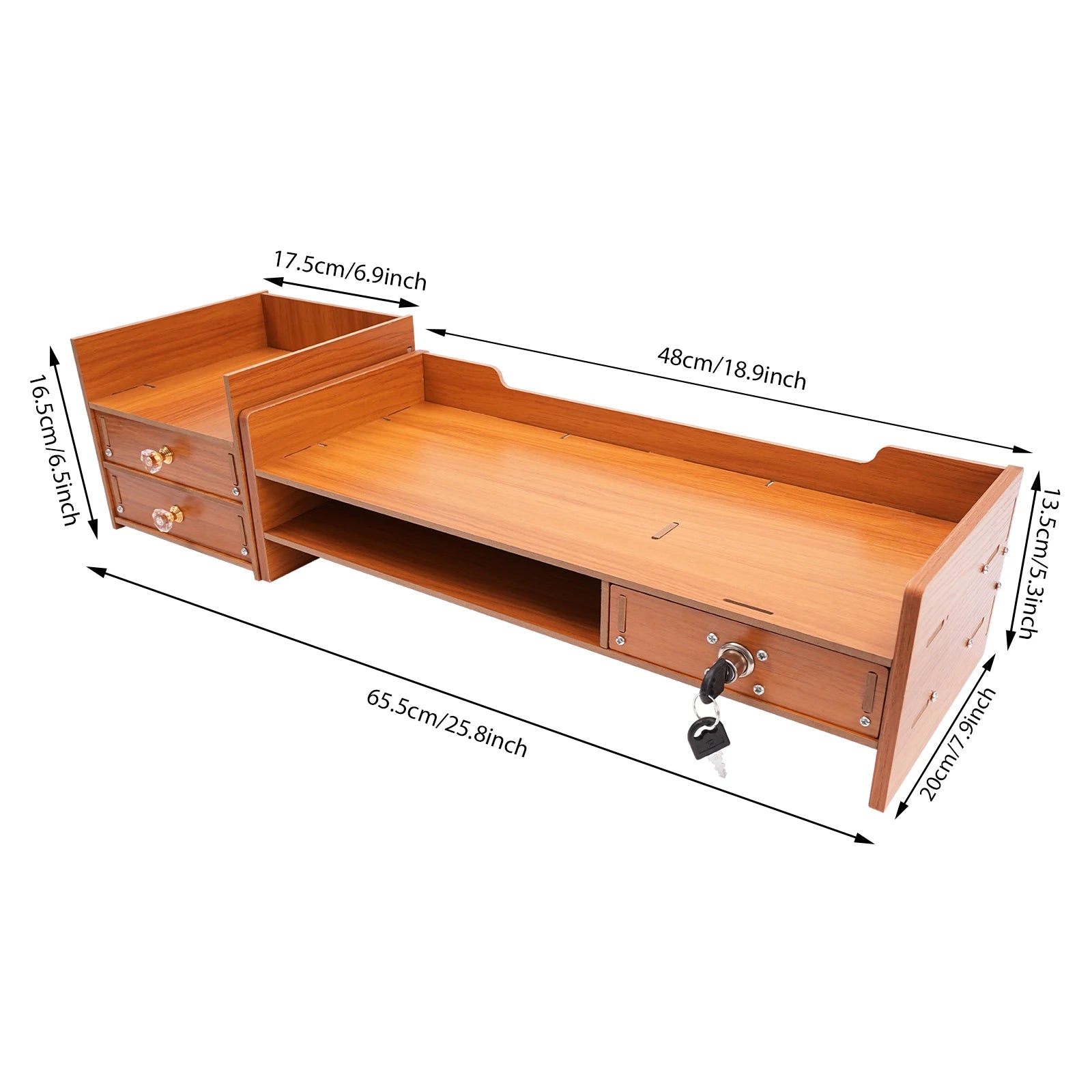 Tabletop Monitor Stand with Drawers