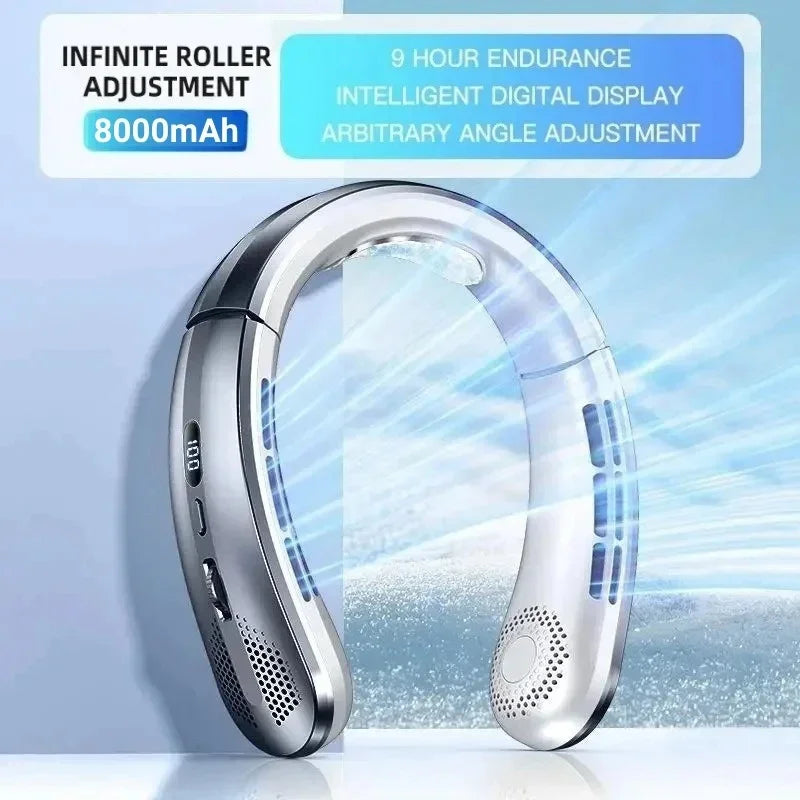 8000 mAh USB-Hängehalsventilator LED 