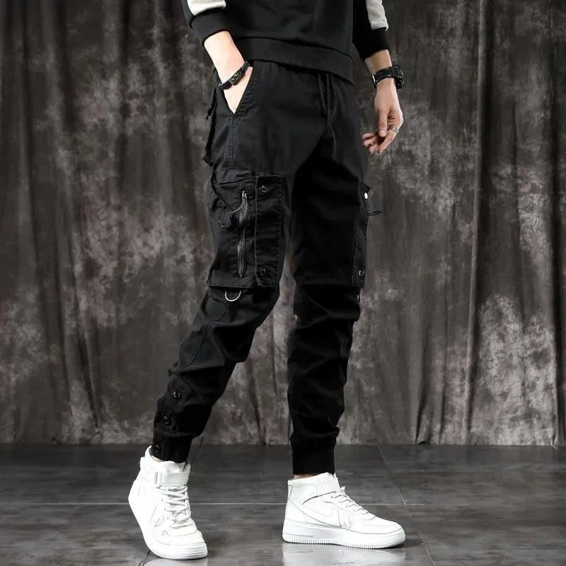 Slim Fit Cargohose für Herren – Schwarz