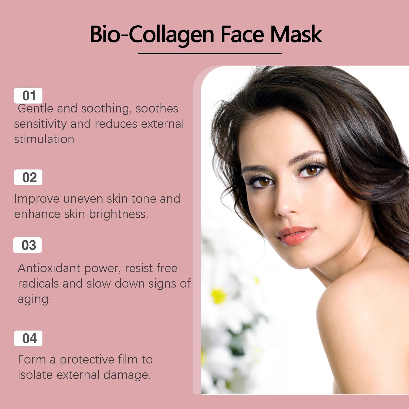 Feuchtigkeitsspendendes Gesichtsmaskenset mit Bio-Kollagen