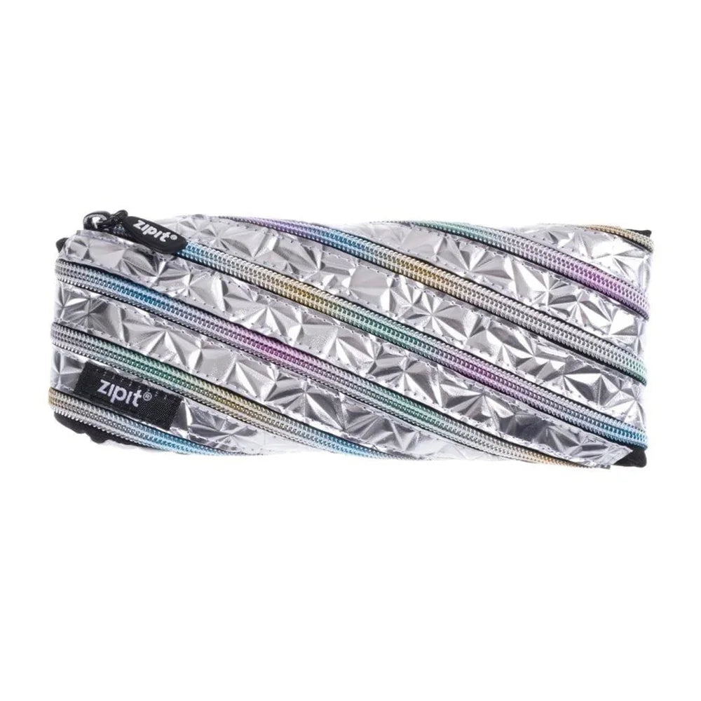 Metallic Silver Pencil Case Organizer