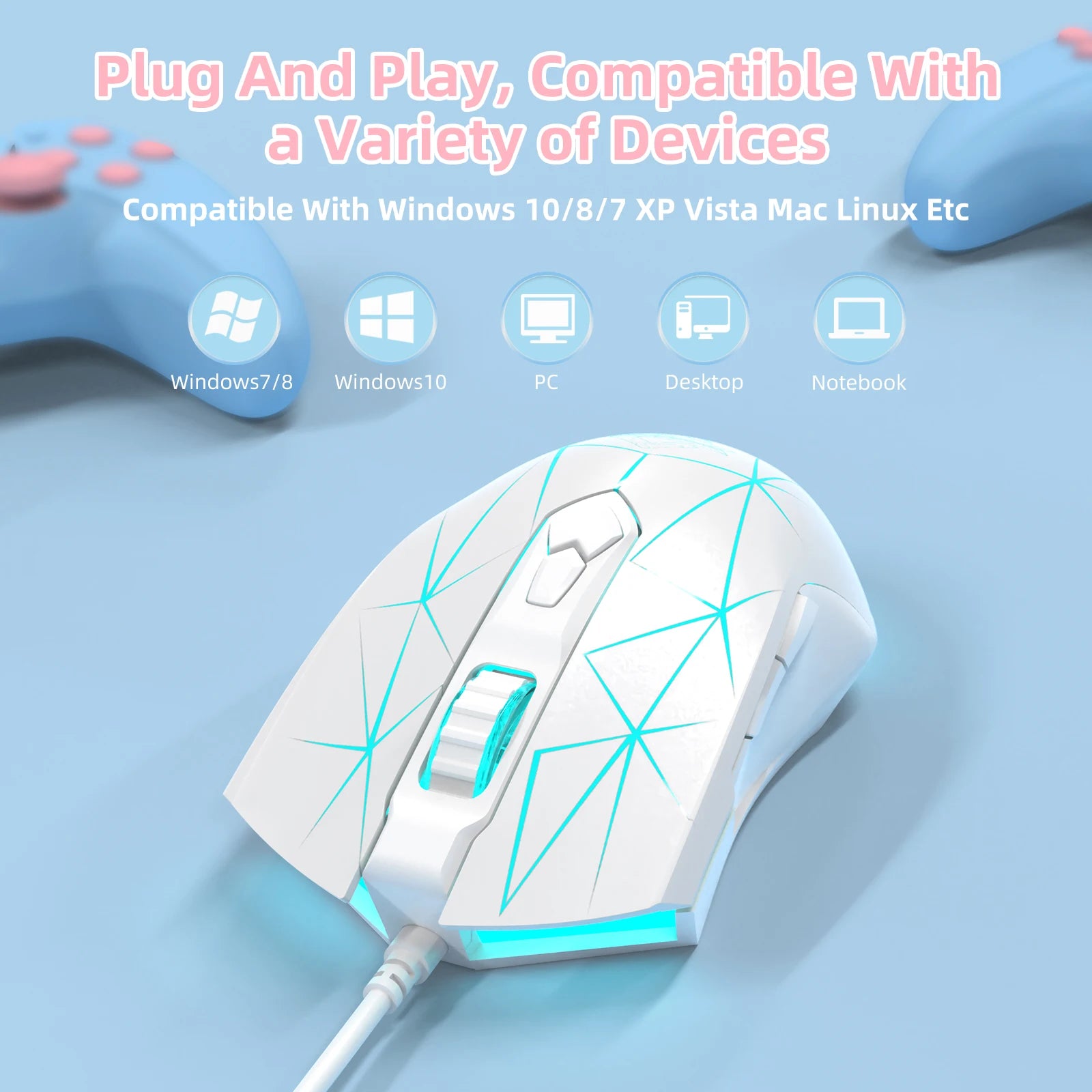 AJ52 RGB Lightweight Gaming Mouse