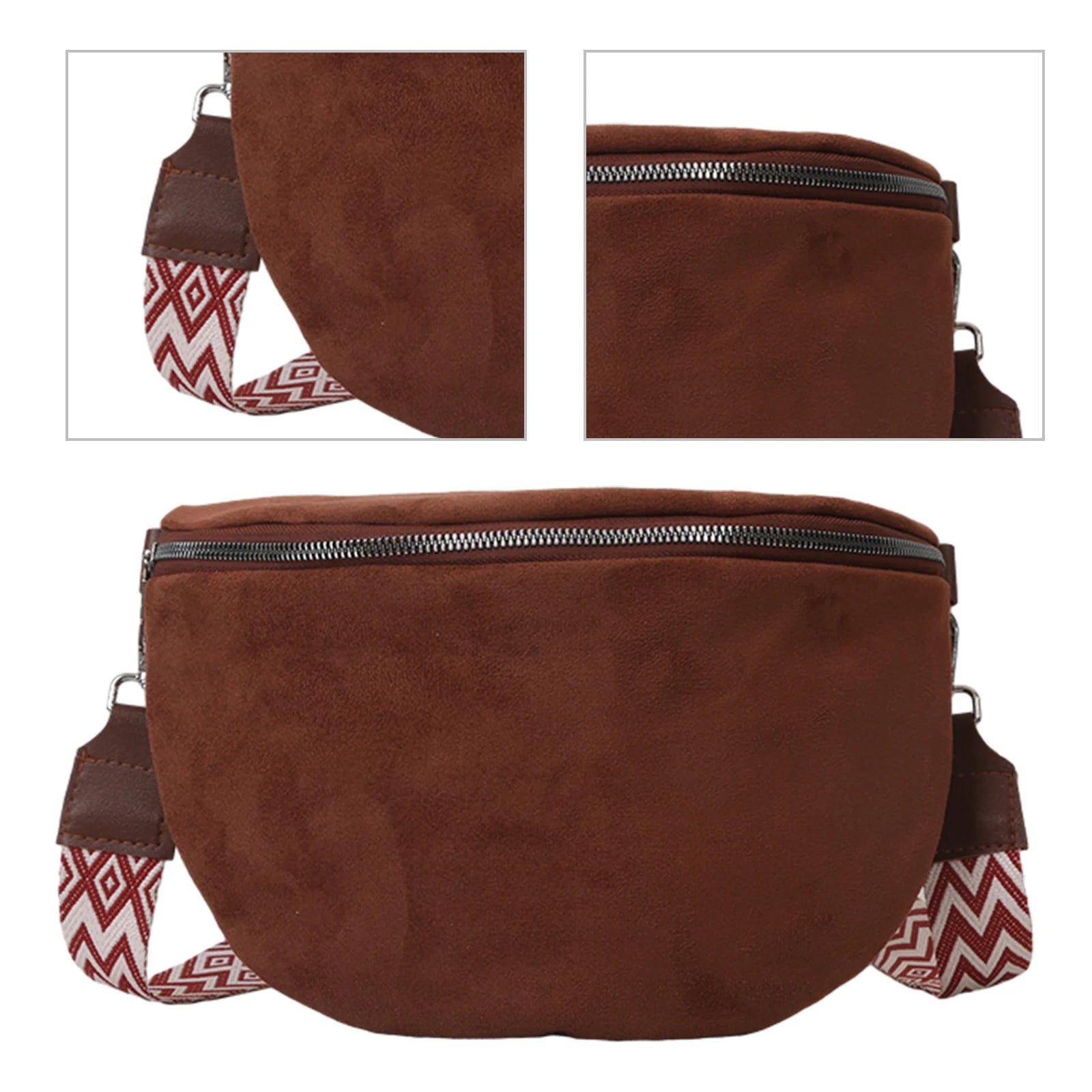 Women's Solid Sling Chest Crossbody Bag