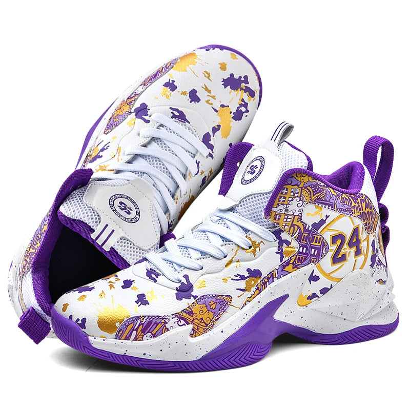 Men's Graffiti Basketball Shoes Non-Slip