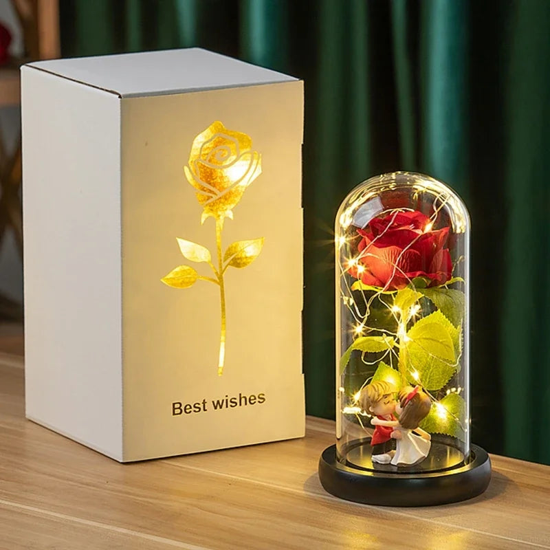 Eternal Rose in Glass with LED Light