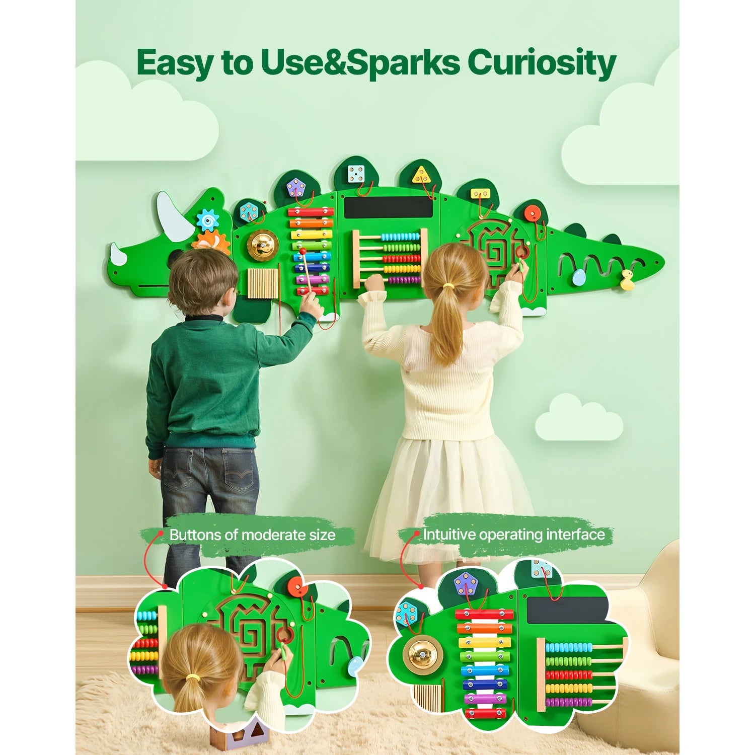 Dinosaur Kids Busy Wall Board Toy