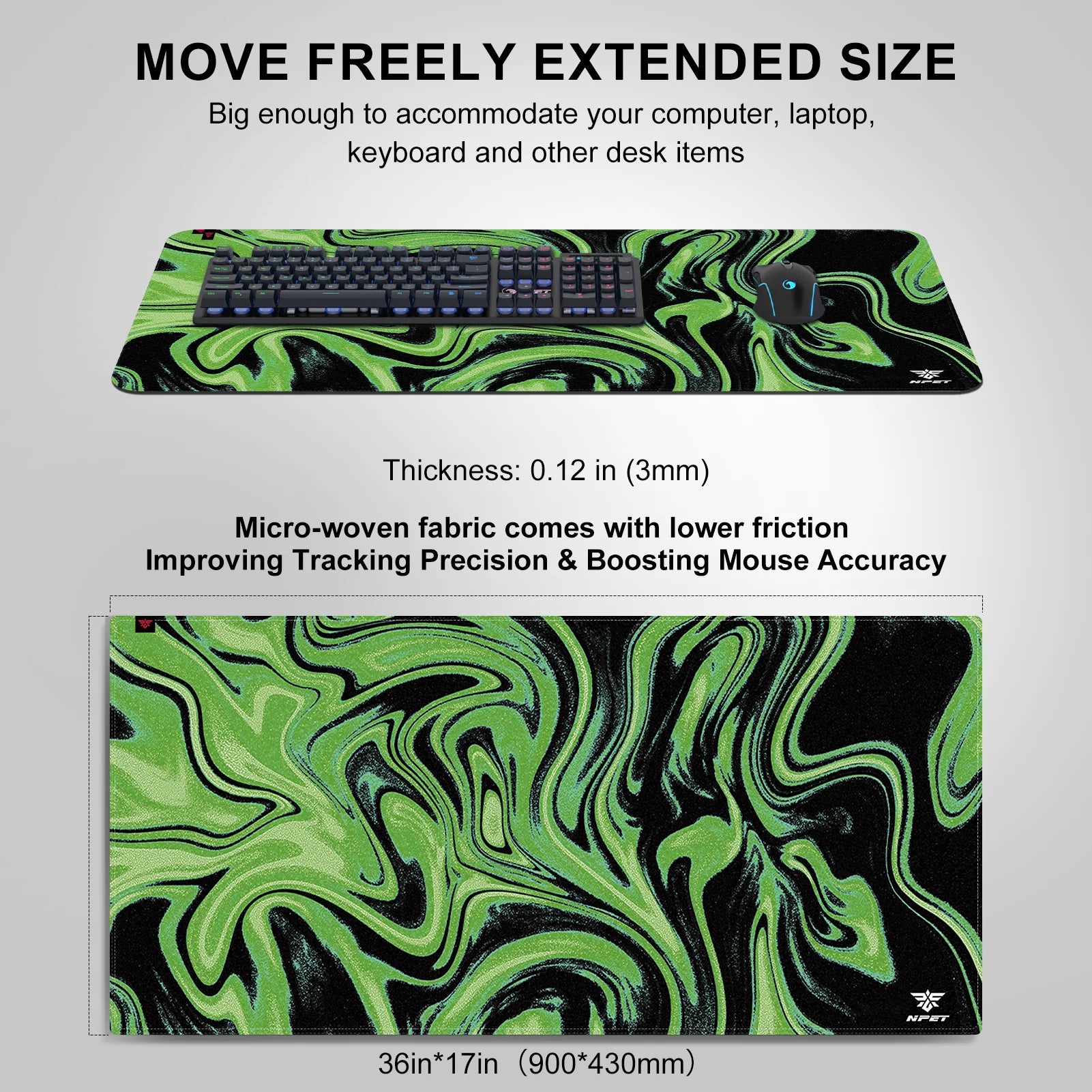 NPET N110 Large Extended Mouse Pad 35x17