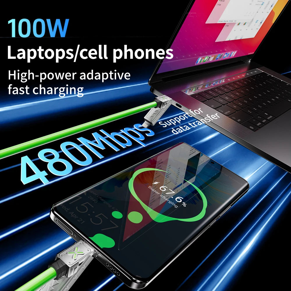 240W 4-in-1 USB-C Schnellladekabel