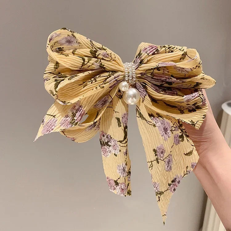 Spring Summer Big Knot Floral Hairpin