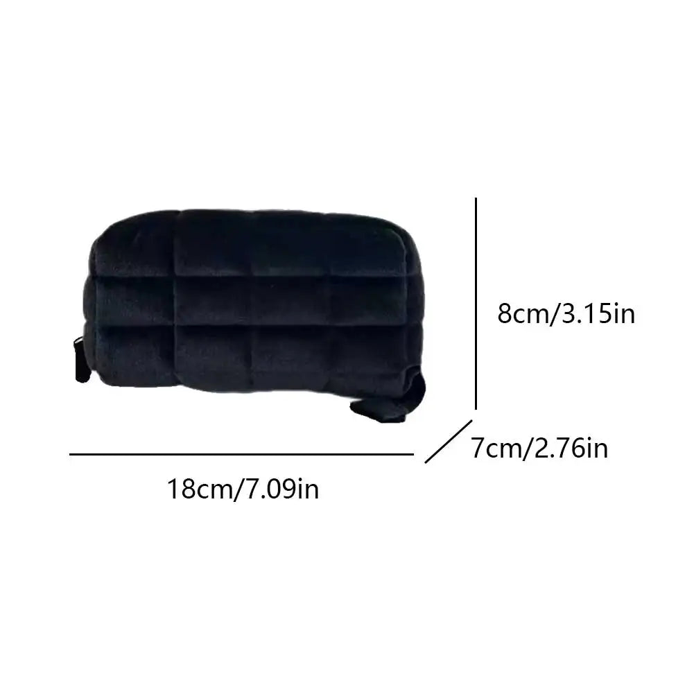 Plaid Quilted Large Pencil Pouch