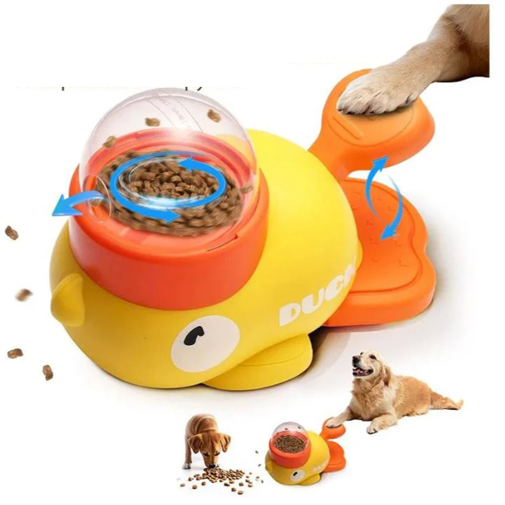 Gelbes Hunde-Puzzle-Futterspielzeug in Entenform