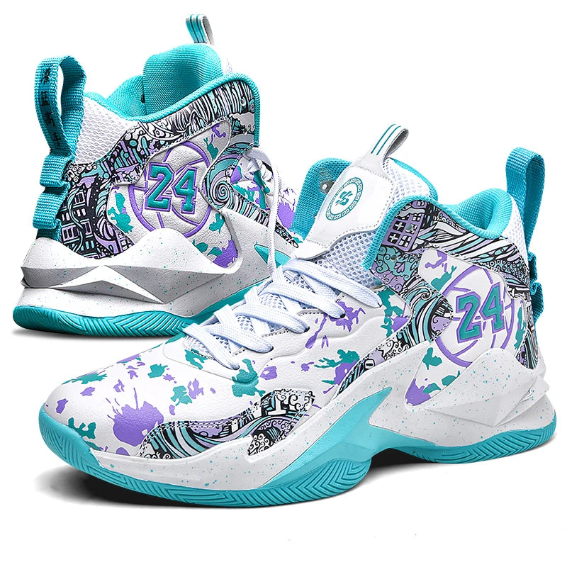 Men's Graffiti Basketball Shoes Non-Slip