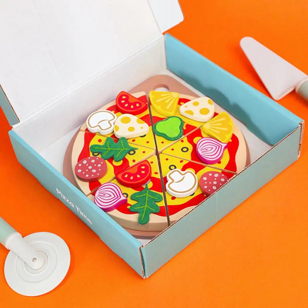 Kids Wooden Pizza Play Food Set