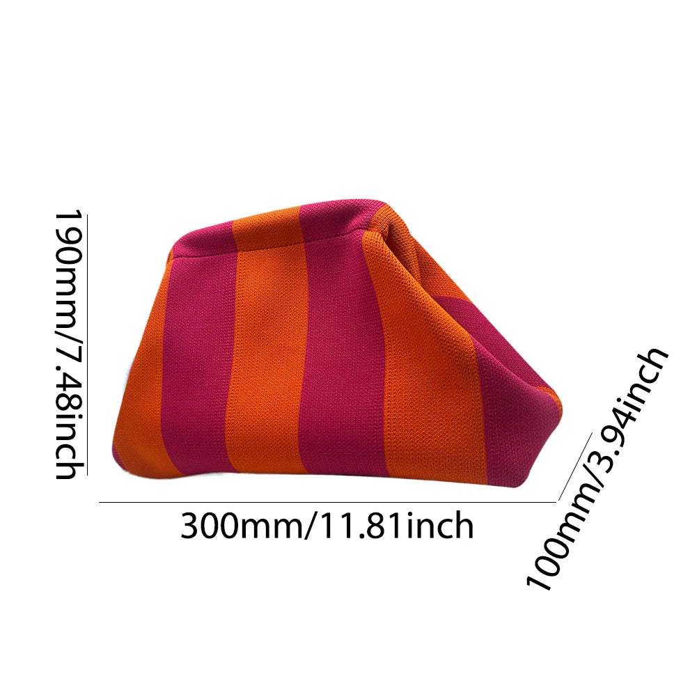 Colorblock Crochet Summer Clutch Bag