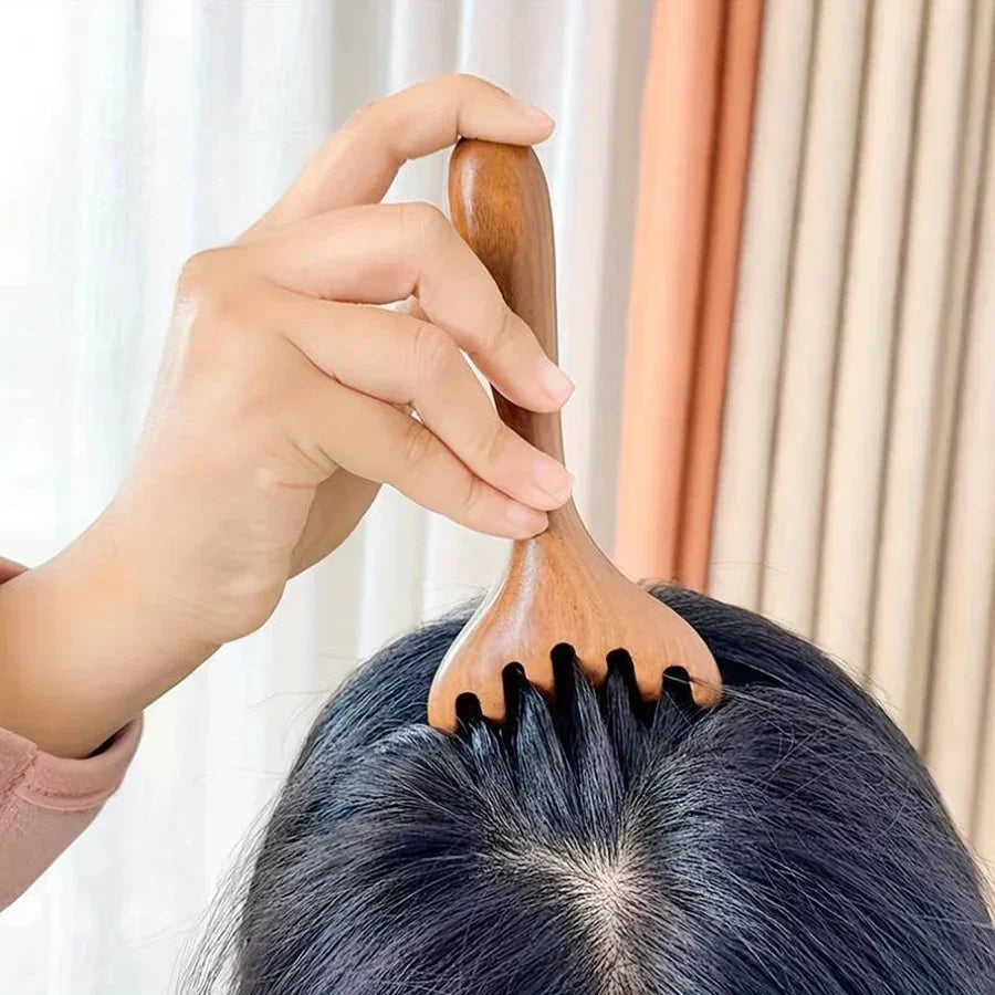 Sandalwood Meridian Scalp Massager Comb