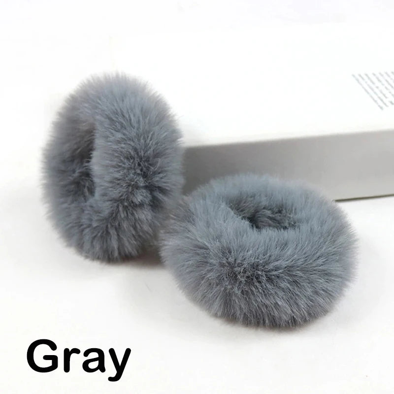 2Pcs Baby Girls Plush Elastic Hair Bands