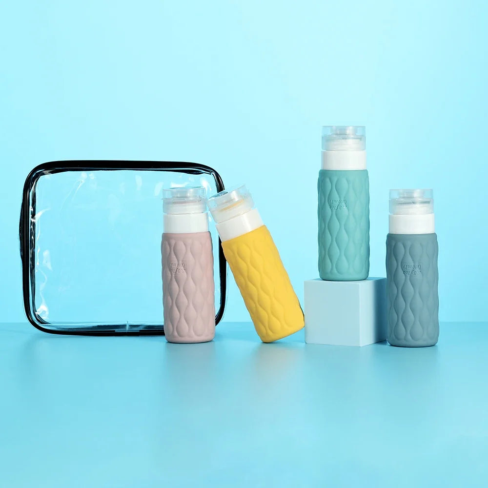 4pcs 100ml Silicone Travel Bottles Set