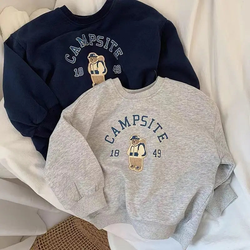 Bear Print Boys Sweatshirt – Autumn