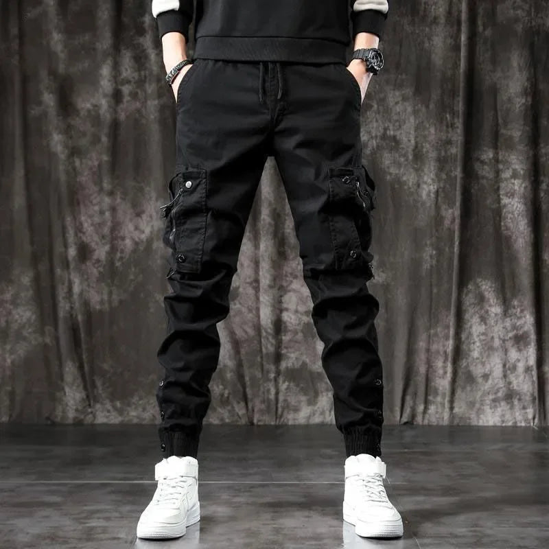 Slim Fit Cargohose für Herren – Schwarz