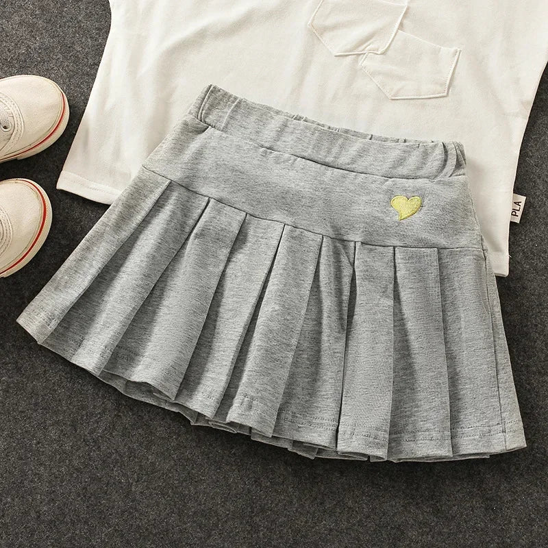 Girls Pleated Culottes with Shorts