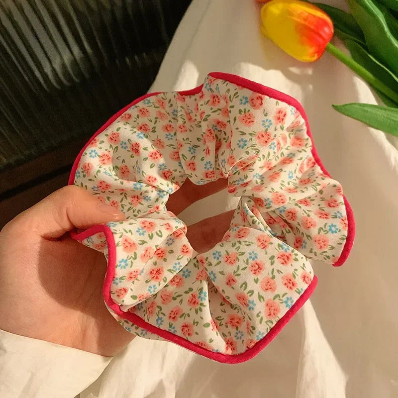 2024 Spring Lattice Print Hair Ties