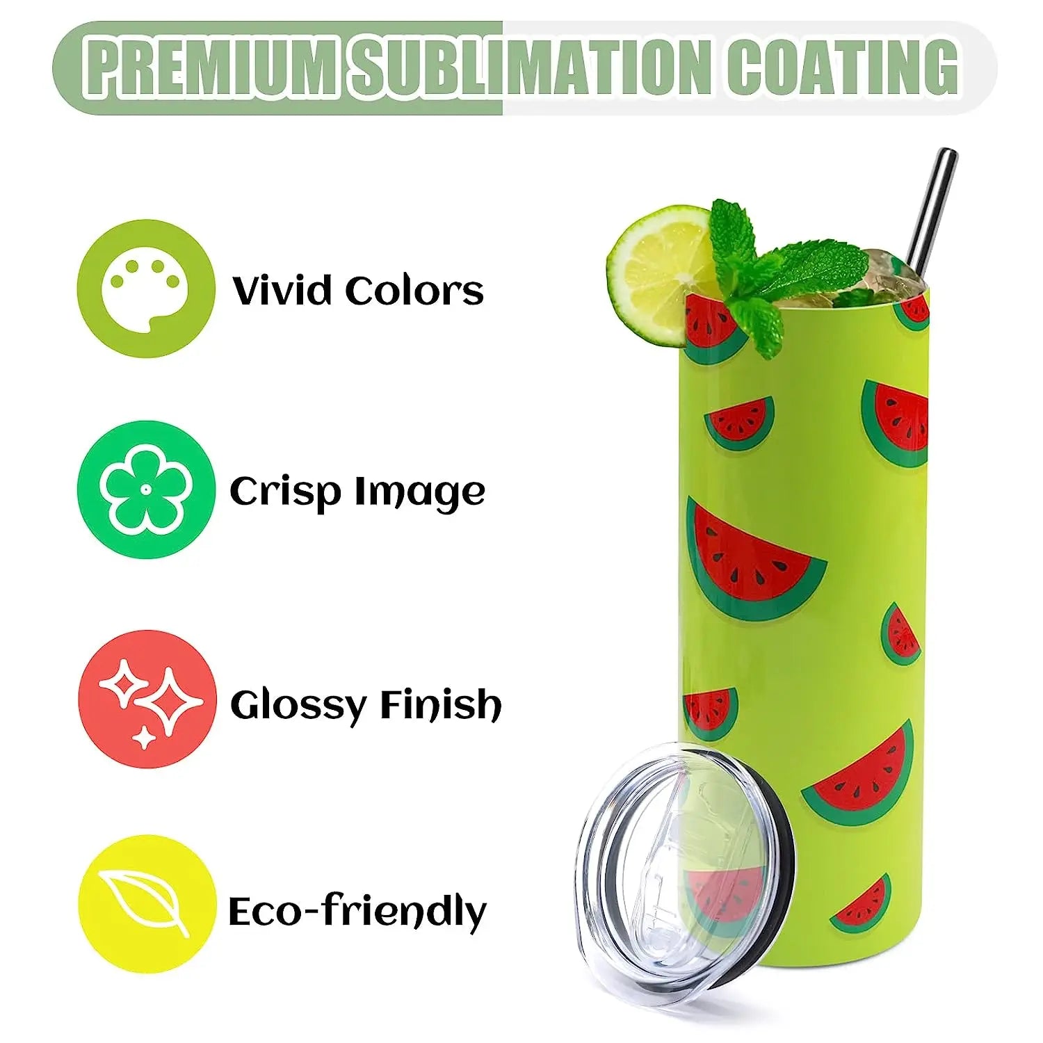 20oz Skinny Sublimation Tumblers 8-Pack