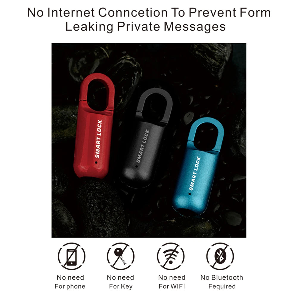 M01 Smart Fingerprint Padlock USB Zinc Alloy