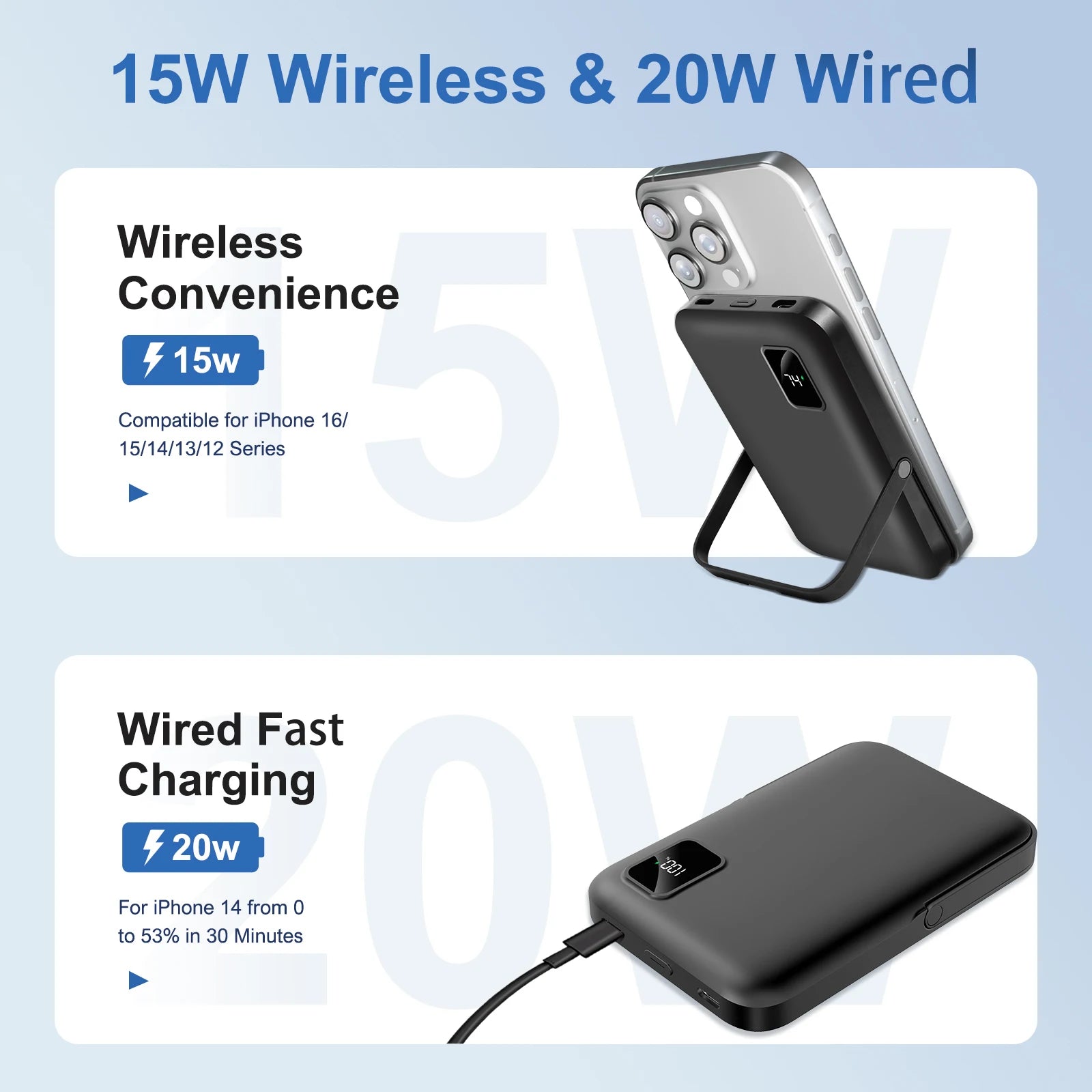 Magnetische kabellose 10000-mAh-Powerbank
