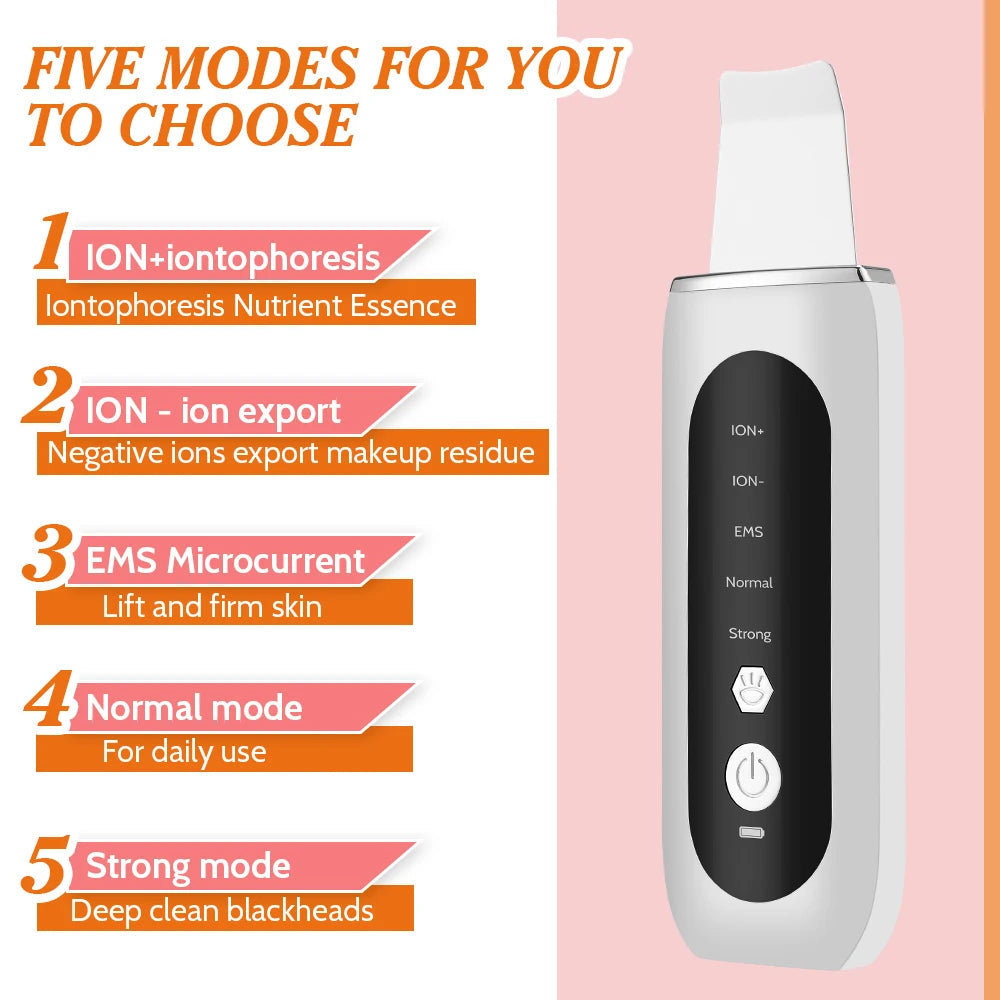 Ultrasonic Skin Scrubber LED EMS