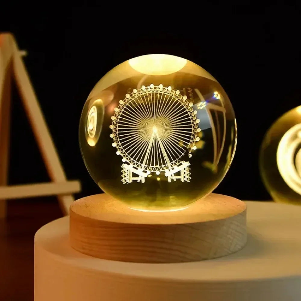 USB Crystal Ball Galaxy Table Lamp