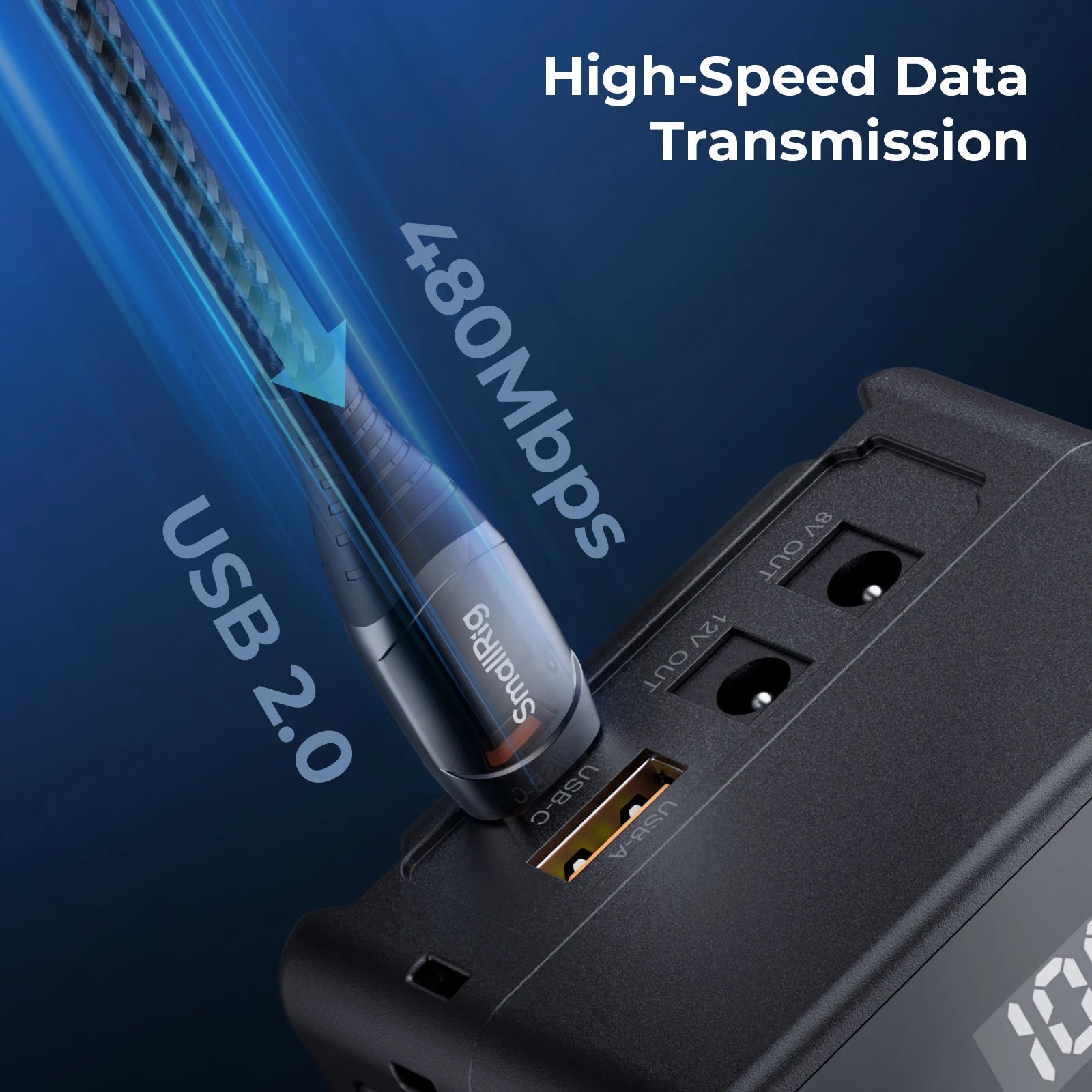 SmallRig 240 W USB-C-Stromkabel, 1 m, LED
