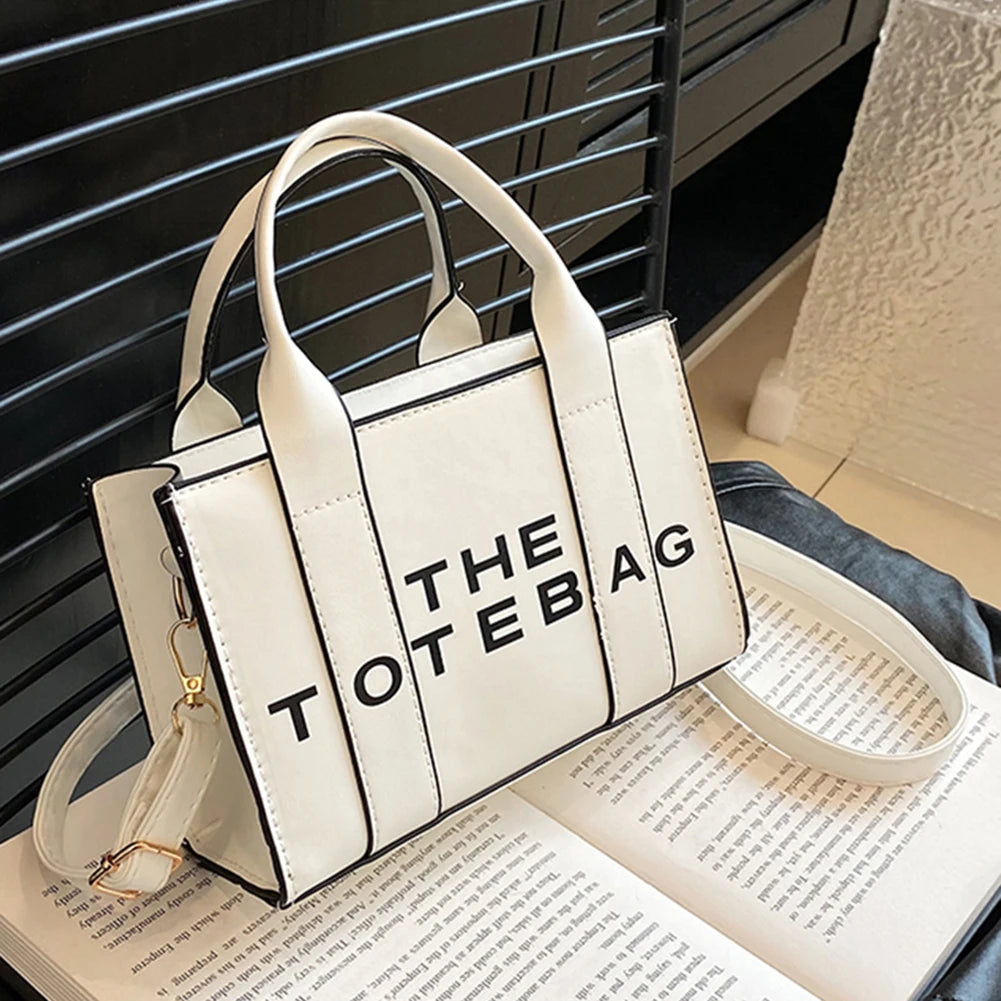 Contrast Letter PU Leather Crossbody Bag