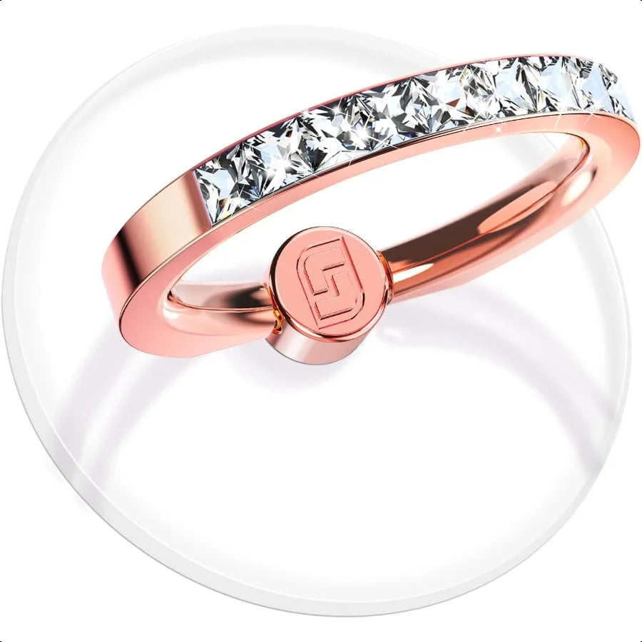 Clear Diamond Phone Ring Holder Set
