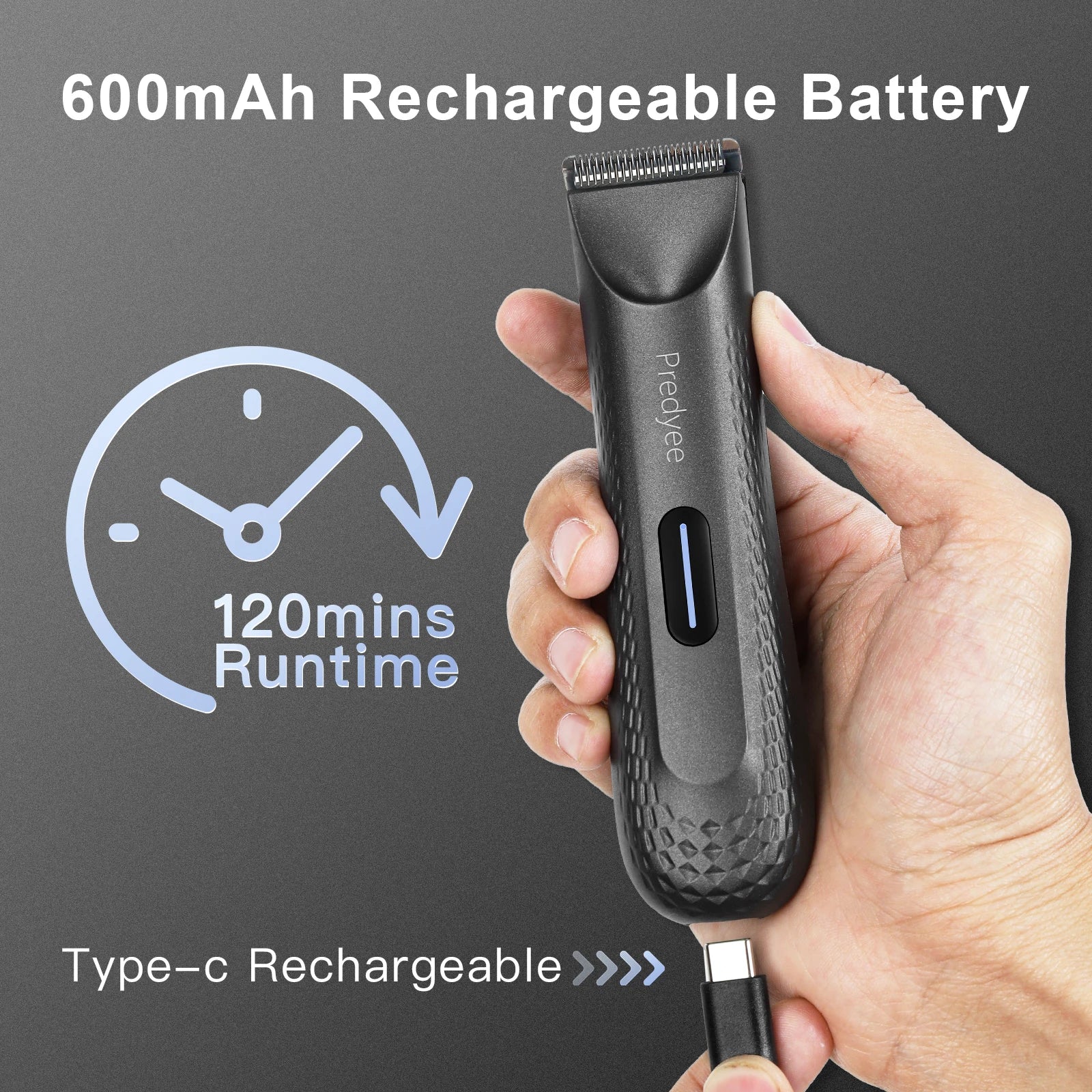 Electric Groin Hair Trimmer for Men Waterproof