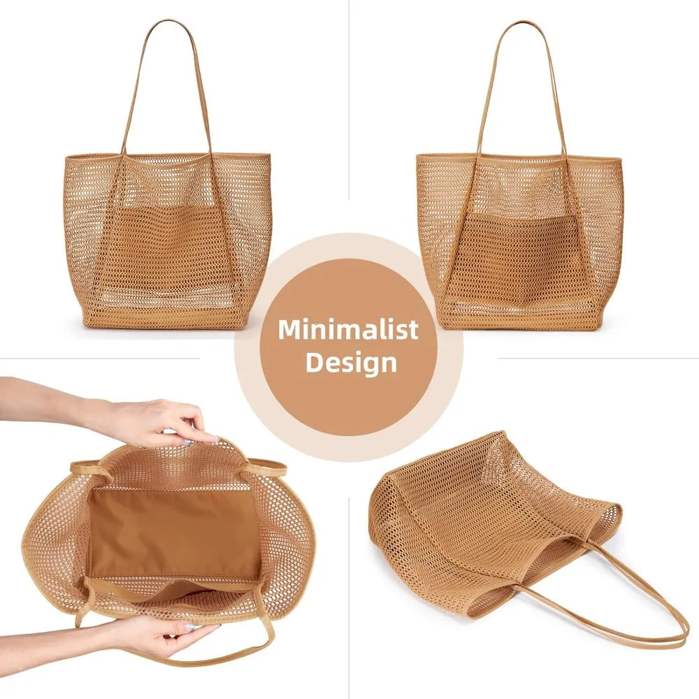 Beach Nylon Mesh Foldable Tote Bag