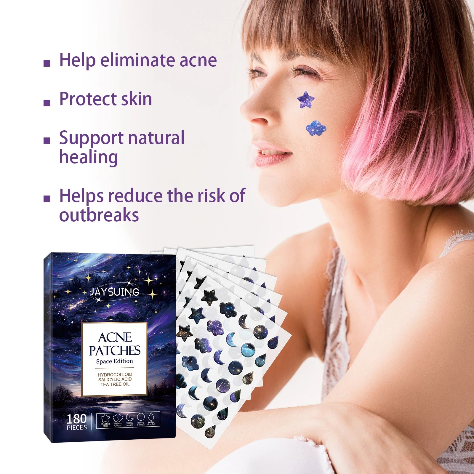 180Pcs Water Gel Acne Patch Set