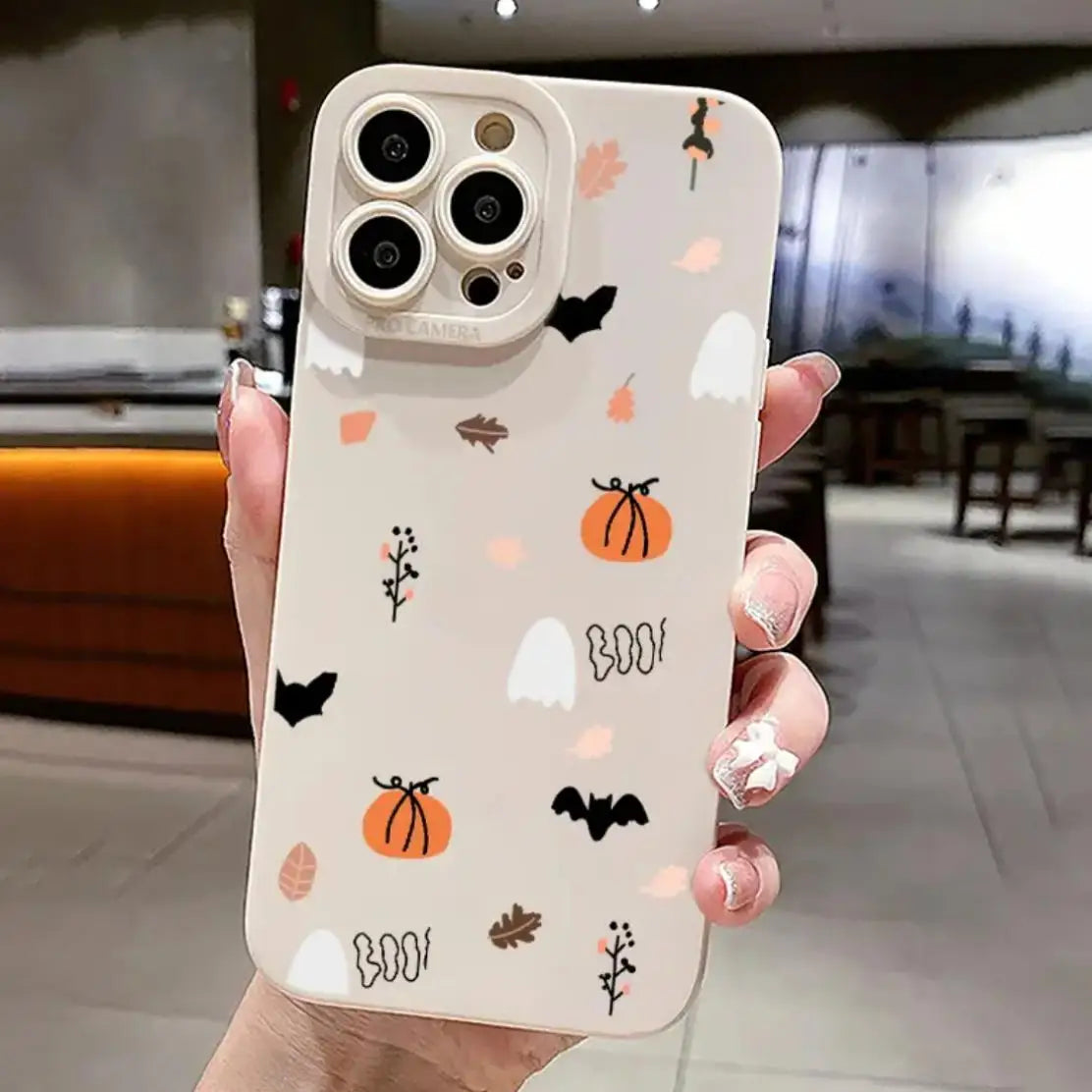 Cute Ghost & Pumpkin iPhone Case