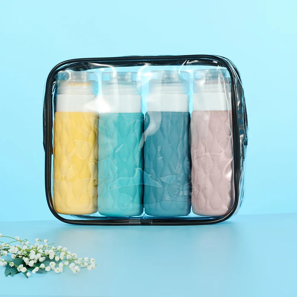 4pcs 100ml Silicone Travel Bottles Set