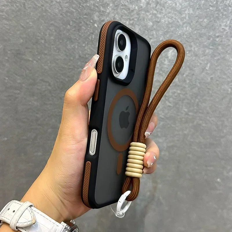 Luxury MagSafe Matte Case with Lanyard