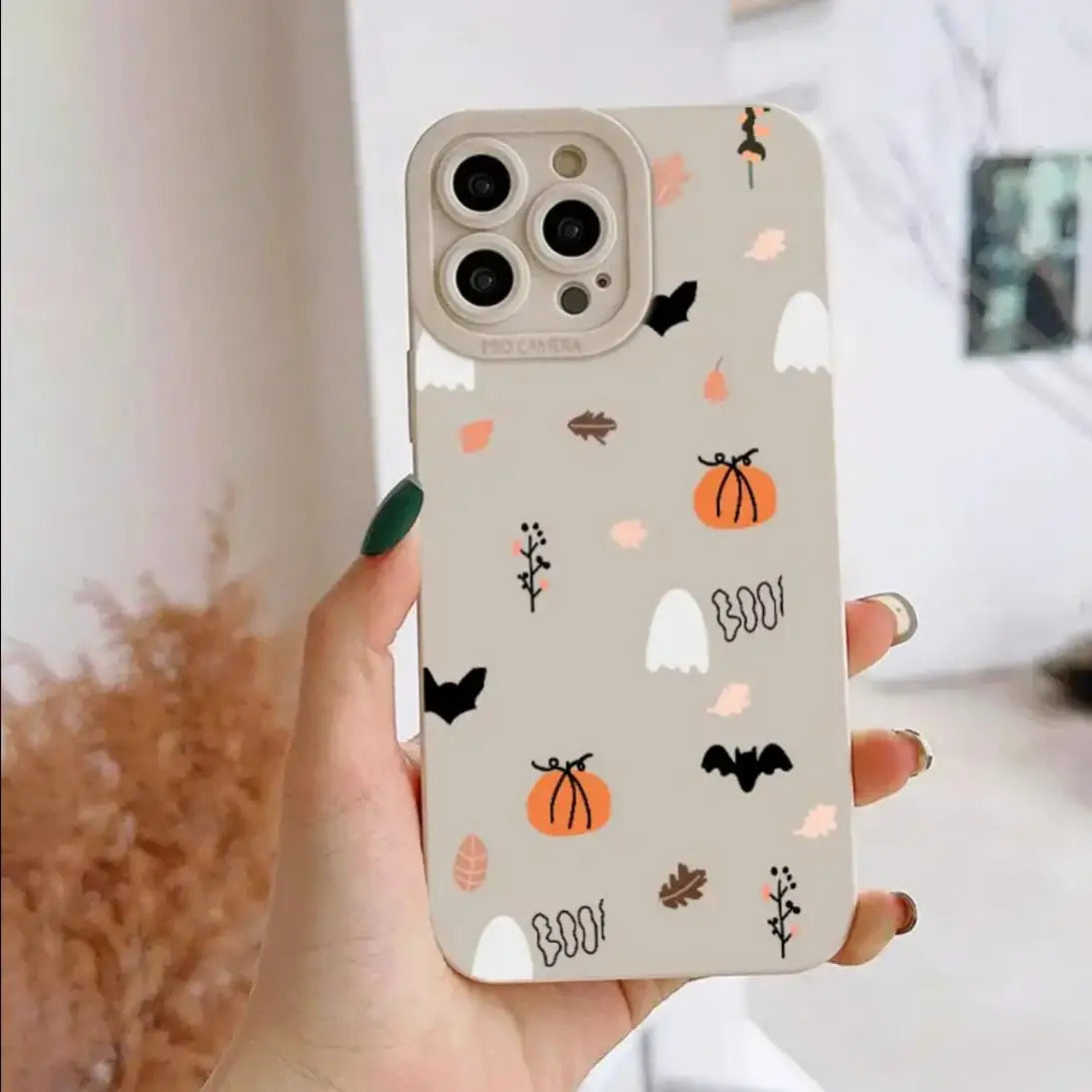 Cute Ghost & Pumpkin iPhone Case