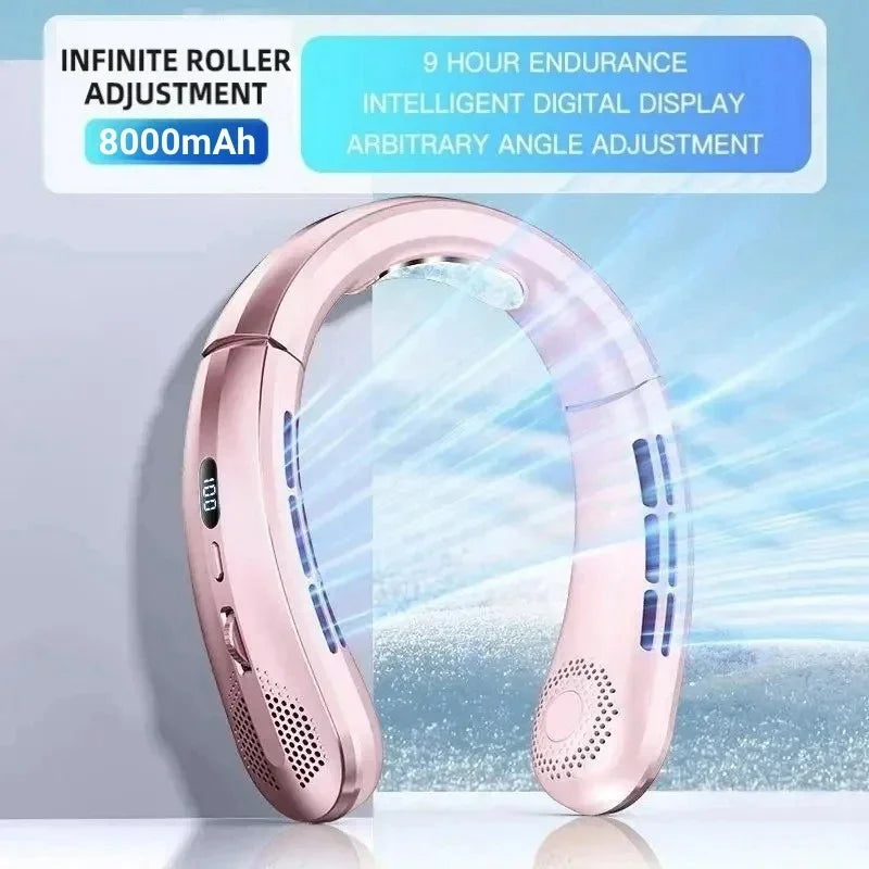 8000 mAh USB-Hängehalsventilator LED 