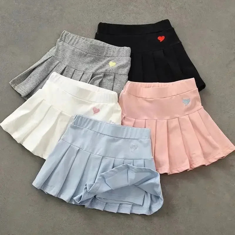 Girls Pleated Culottes with Shorts