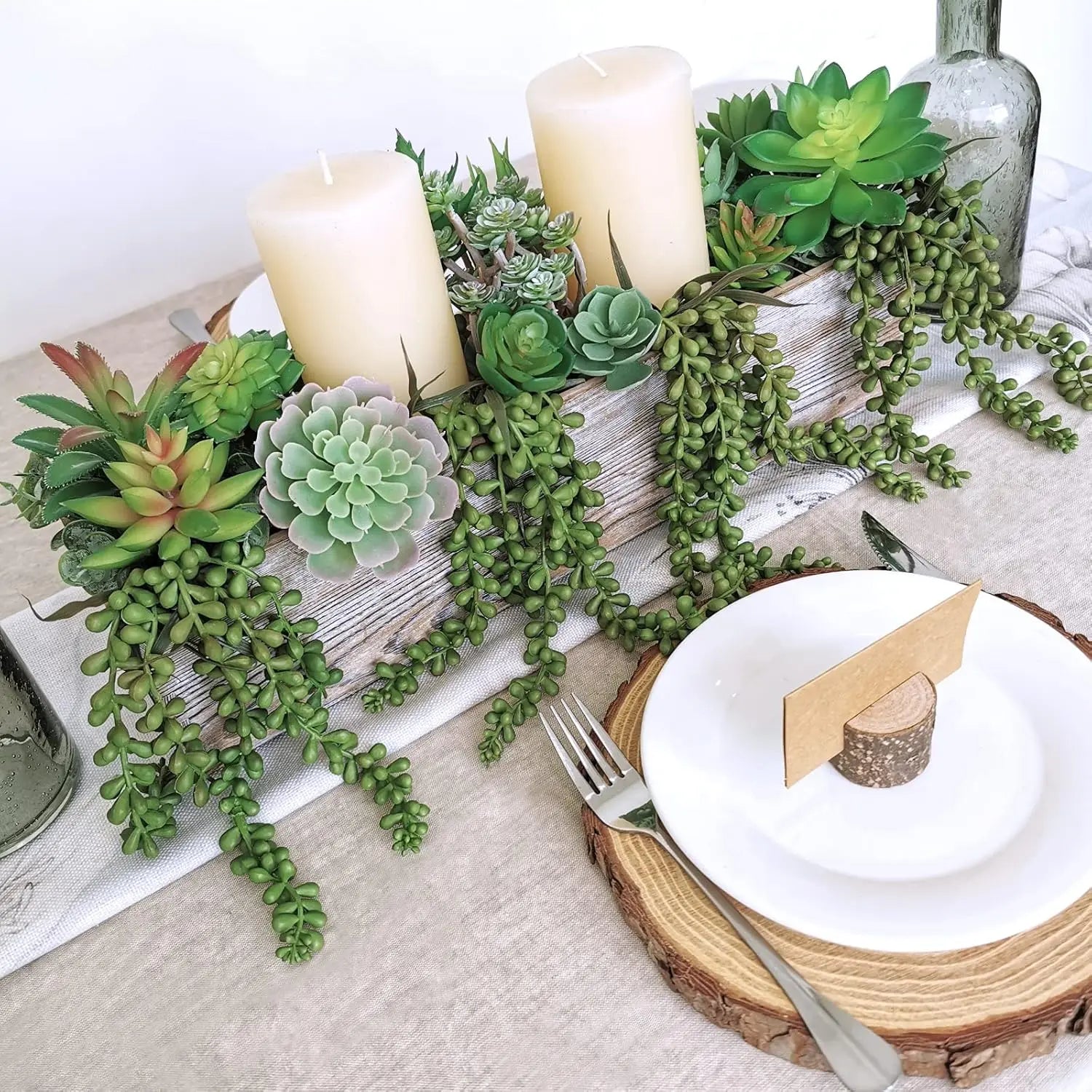 4PCS Faux Hanging Succulent String Picks