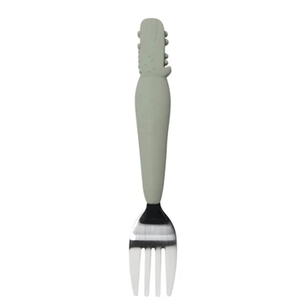 2pk Kids Spoon Fork Set with Silicone Handles